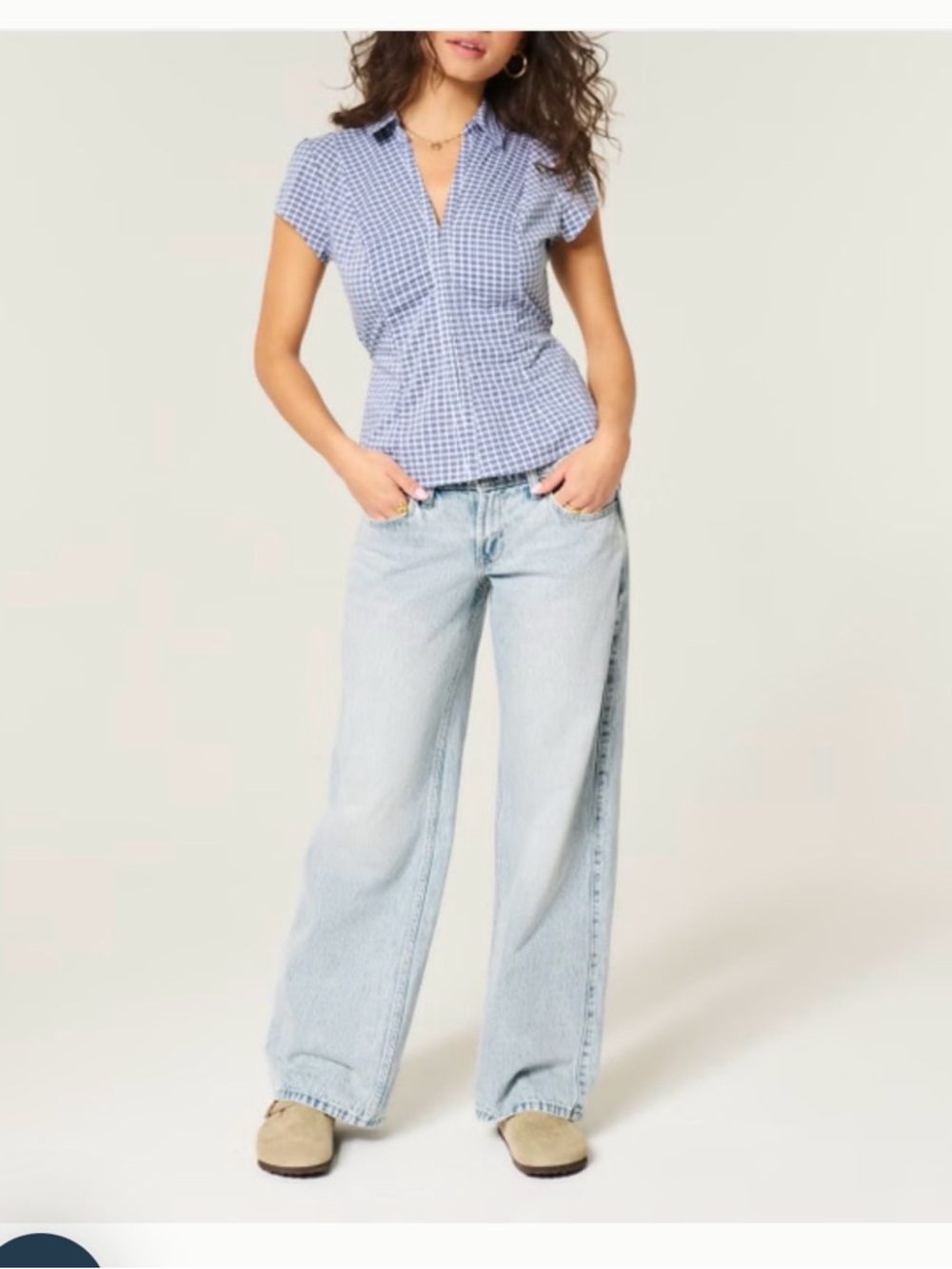 Hollister Light Blue Low-Rise Baggy Jeans